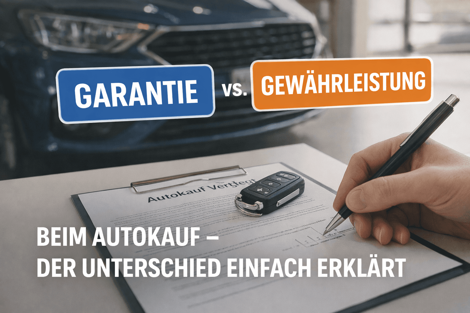 Garantie vs. Gewährleistung beim Autokauf – der Unterschied einfach erklärt