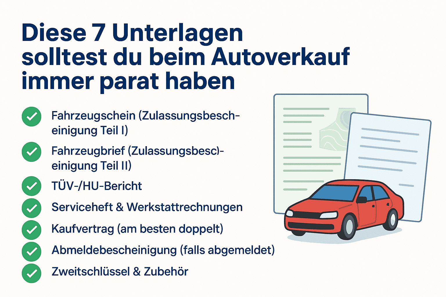 Diese 7 Unterlagen solltest du beim Autoverkauf immer parat haben